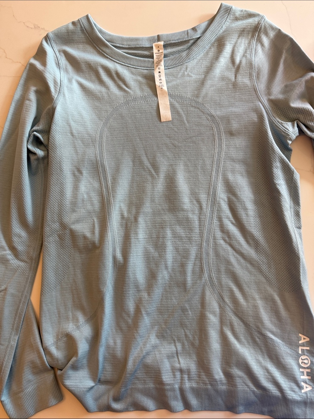 lululemon athletica Light Blue Seam-Detail Long Sleeve Top